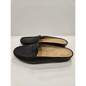 Marc Joseph New York Womens Black Leather Penny Loafer Mules Size 10 Handcrafted